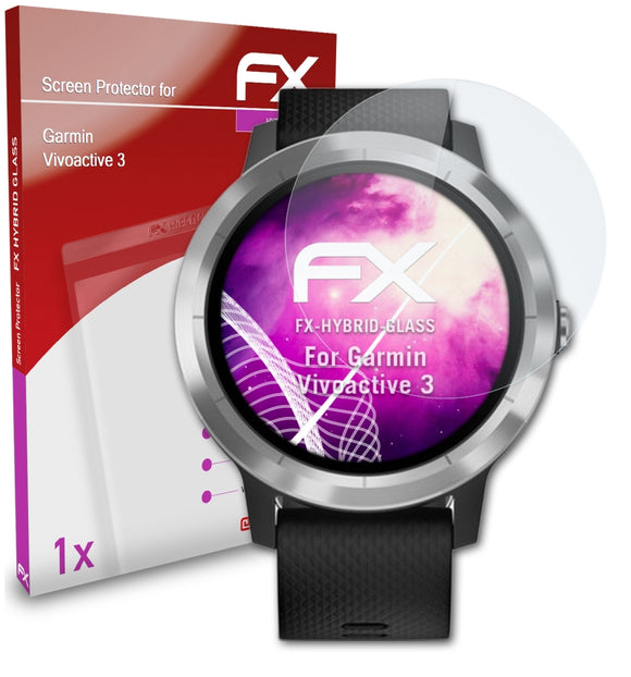 atFoliX FX-Hybrid-Glass Panzerglasfolie für Garmin Vivoactive 3