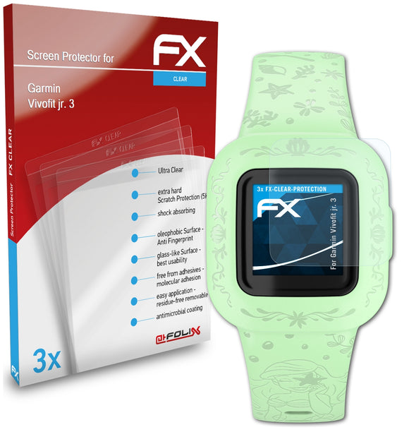 atFoliX FX-Clear Schutzfolie für Garmin Vivofit jr. 3