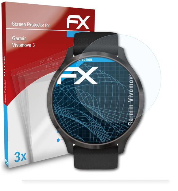 atFoliX FX-Clear Schutzfolie für Garmin Vivomove 3