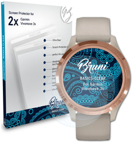 Bruni Basics-Clear Displayschutzfolie für Garmin Vivomove 3s