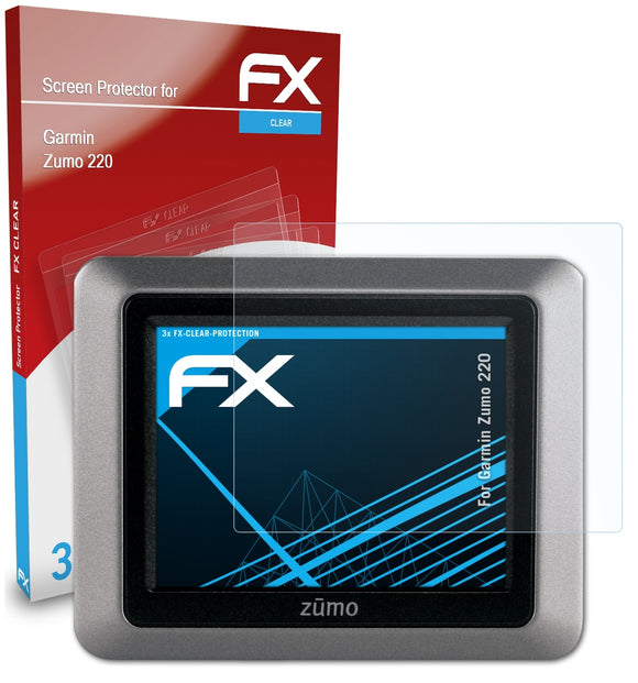 atFoliX FX-Clear Schutzfolie für Garmin Zumo 220