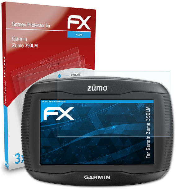 atFoliX FX-Clear Schutzfolie für Garmin Zumo 390LM
