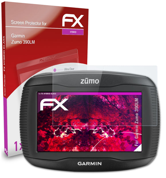 atFoliX FX-Hybrid-Glass Panzerglasfolie für Garmin Zumo 390LM