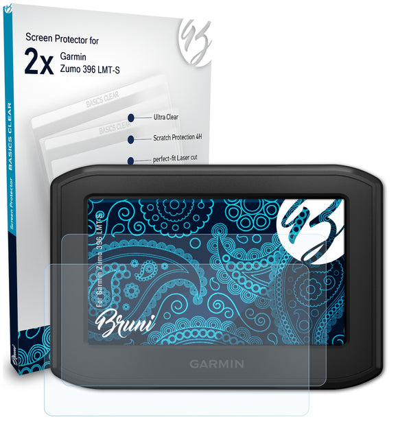 Bruni Basics-Clear Displayschutzfolie für Garmin Zumo 396 LMT-S