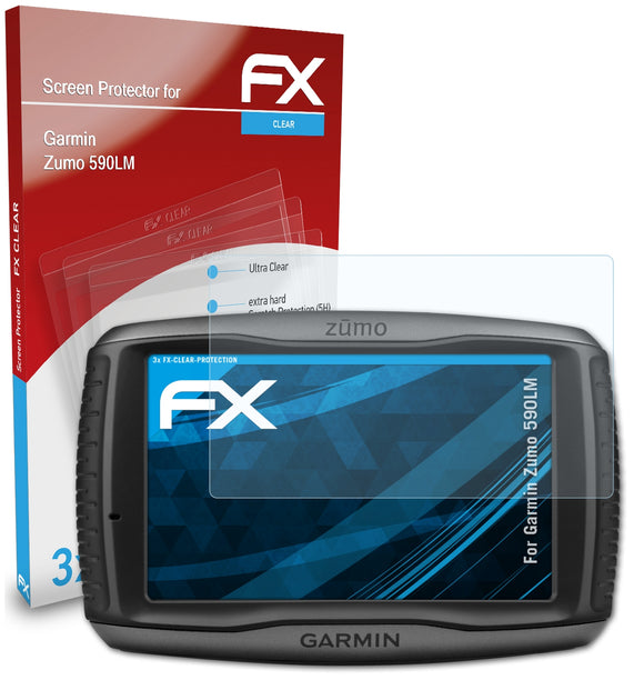 atFoliX FX-Clear Schutzfolie für Garmin Zumo 590LM