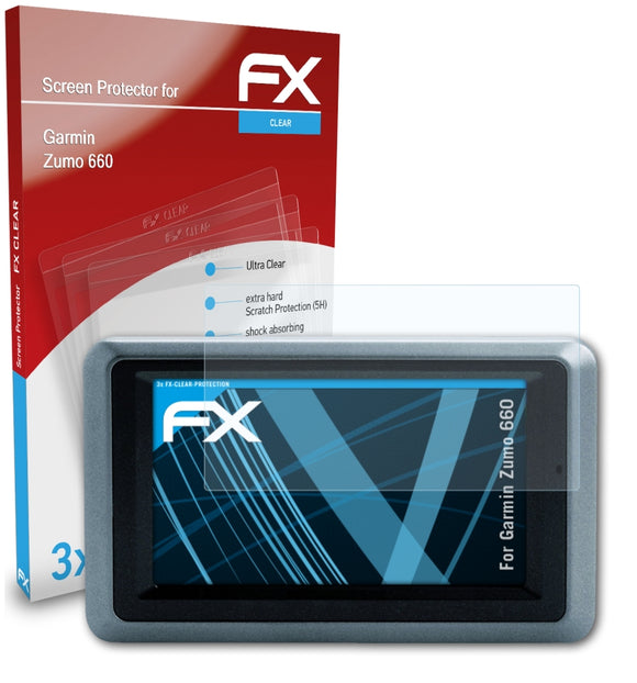 atFoliX FX-Clear Schutzfolie für Garmin Zumo 660