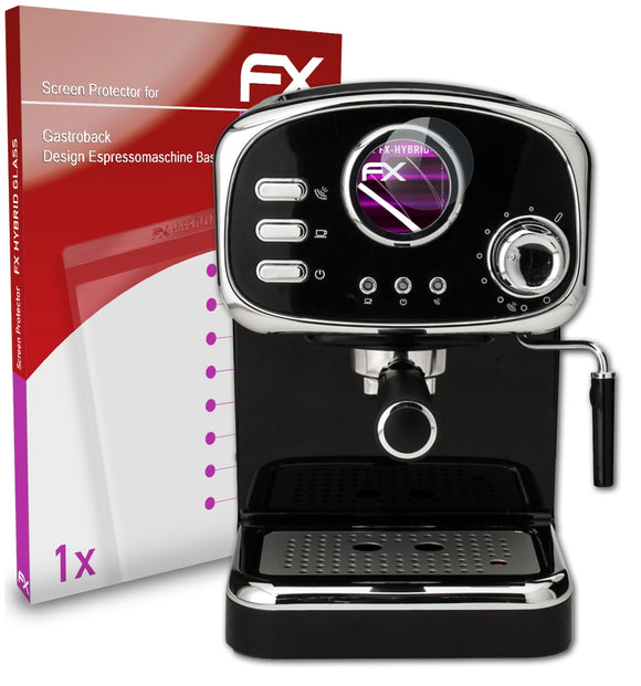 atFoliX FX-Hybrid-Glass Panzerglasfolie für Gastroback Design Espressomaschine Basic