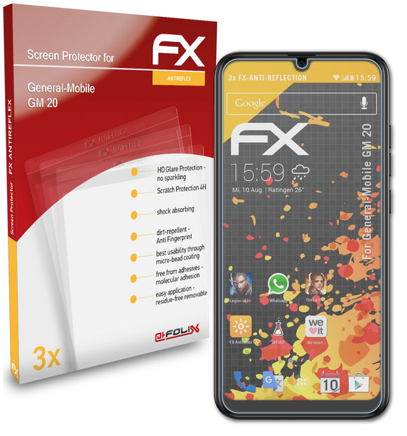 atFoliX FX-Antireflex Displayschutzfolie für General-Mobile GM 20