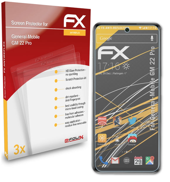 atFoliX FX-Antireflex Displayschutzfolie für General-Mobile GM 22 Pro