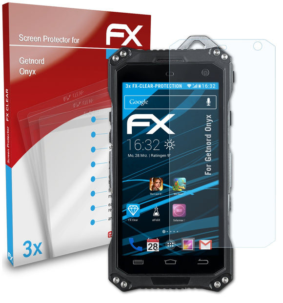 atFoliX FX-Clear Schutzfolie für Getnord Onyx