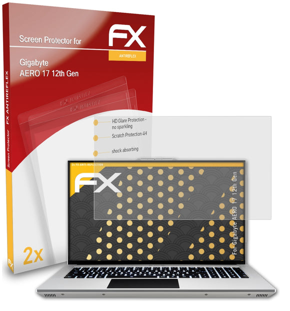 atFoliX FX-Antireflex Displayschutzfolie für Gigabyte AERO 17 (12th Gen)