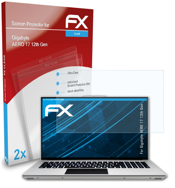 atFoliX FX-Clear Schutzfolie für Gigabyte AERO 17 (12th Gen)