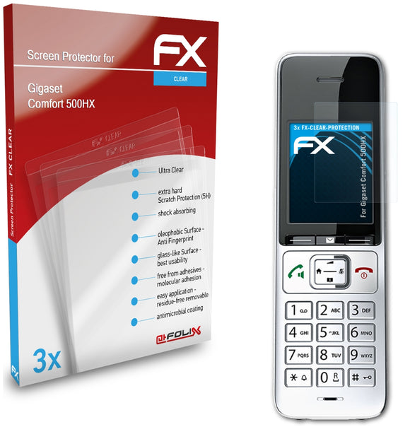 atFoliX FX-Clear Schutzfolie für Gigaset Comfort 500HX