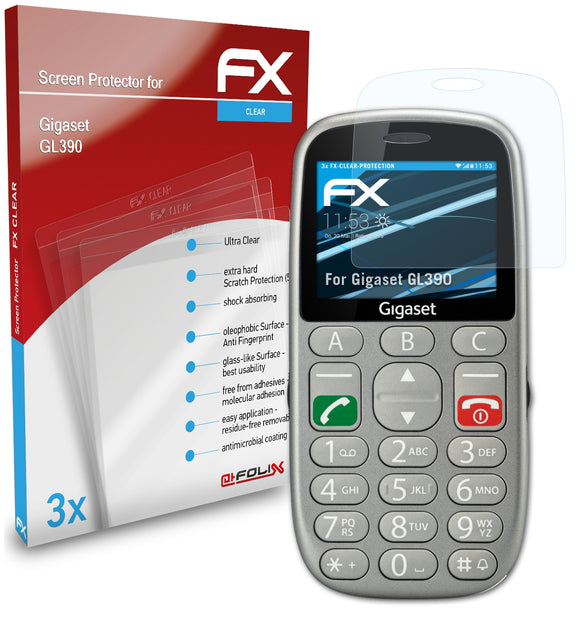 atFoliX FX-Clear Schutzfolie für Gigaset GL390
