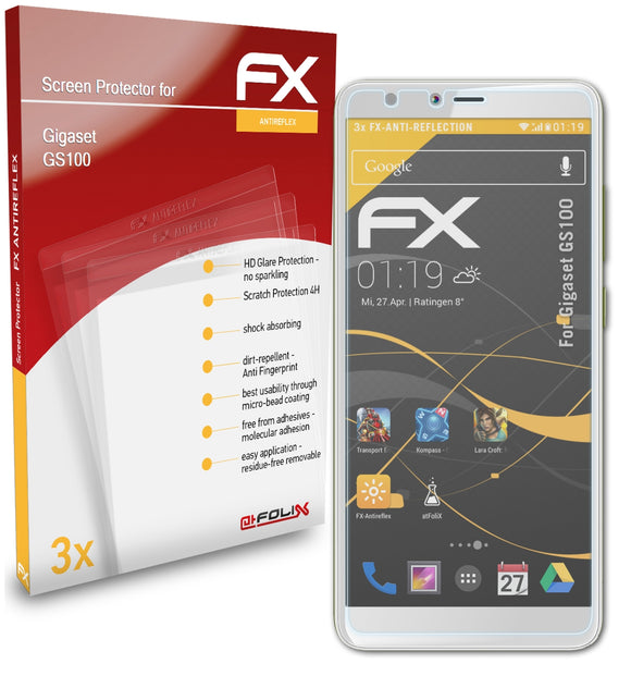 atFoliX FX-Antireflex Displayschutzfolie für Gigaset GS100