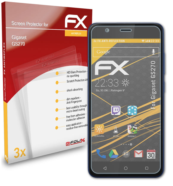 atFoliX FX-Antireflex Displayschutzfolie für Gigaset GS270