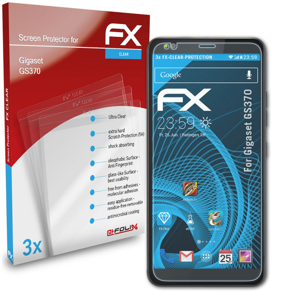 atFoliX FX-Clear Schutzfolie für Gigaset GS370