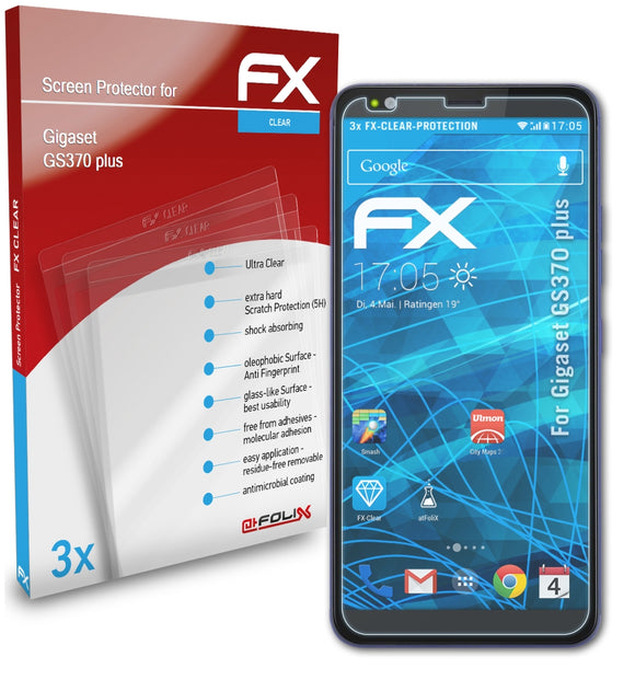 atFoliX FX-Clear Schutzfolie für Gigaset GS370 plus