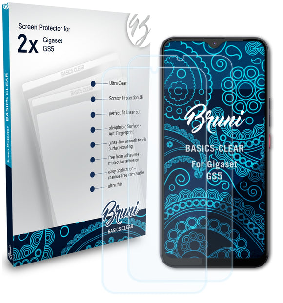Bruni Basics-Clear Displayschutzfolie für Gigaset GS5