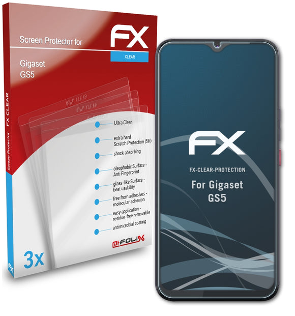 atFoliX FX-Clear Schutzfolie für Gigaset GS5