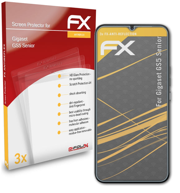 atFoliX FX-Antireflex Displayschutzfolie für Gigaset GS5 Senior