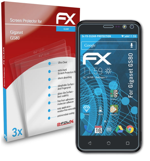 atFoliX FX-Clear Schutzfolie für Gigaset GS80