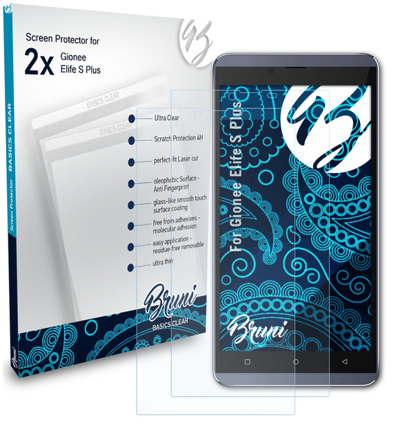Bruni Basics-Clear Displayschutzfolie für Gionee Elife S Plus