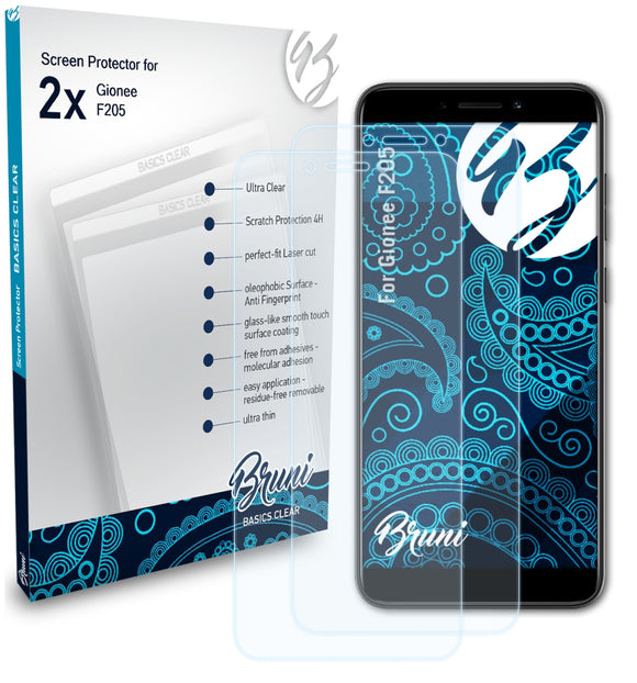 Bruni Basics-Clear Displayschutzfolie für Gionee F205