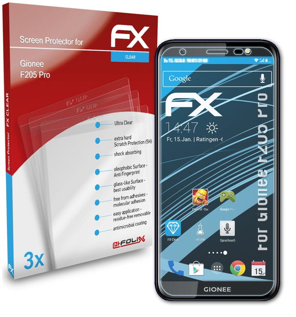 atFoliX FX-Clear Schutzfolie für Gionee F205 Pro