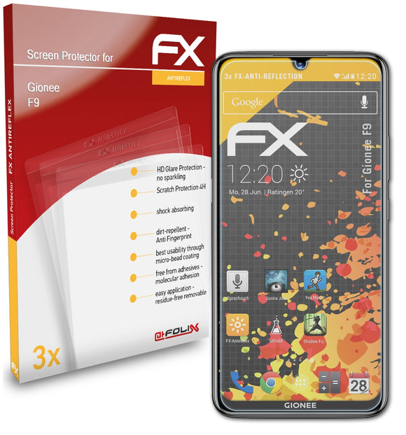 atFoliX FX-Antireflex Displayschutzfolie für Gionee F9