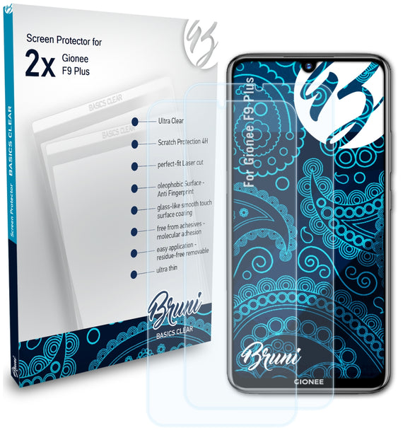 Bruni Basics-Clear Displayschutzfolie für Gionee F9 Plus