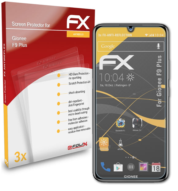 atFoliX FX-Antireflex Displayschutzfolie für Gionee F9 Plus