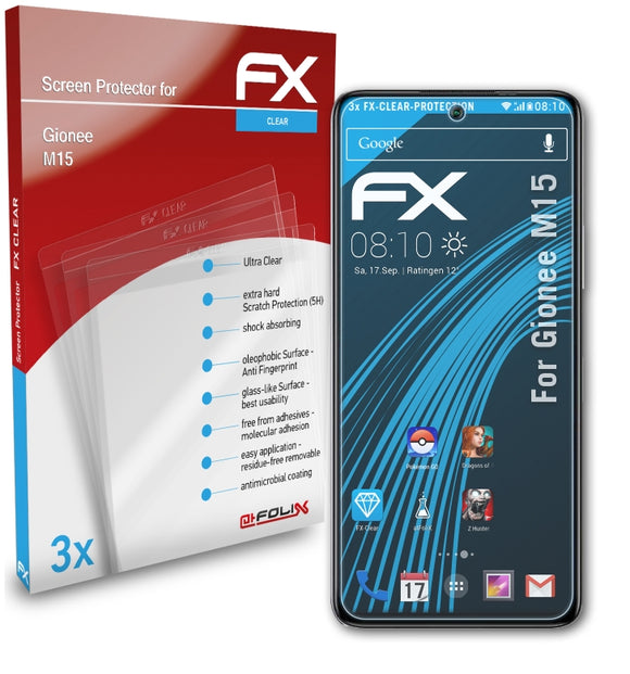 atFoliX FX-Clear Schutzfolie für Gionee M15
