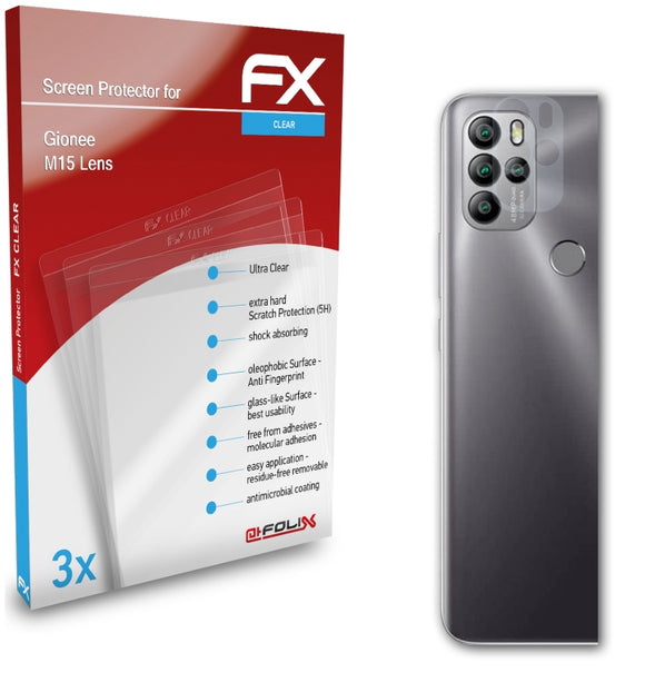 atFoliX FX-Clear Schutzfolie für Gionee M15 Lens