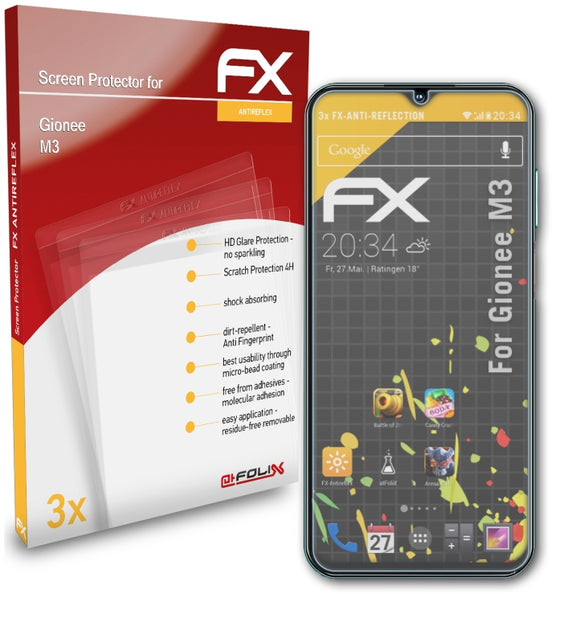 atFoliX FX-Antireflex Displayschutzfolie für Gionee M3