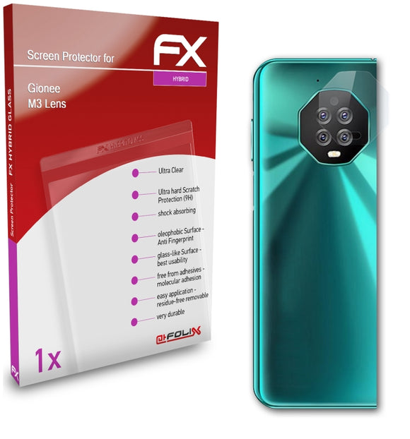atFoliX FX-Hybrid-Glass Panzerglasfolie für Gionee M3 Lens