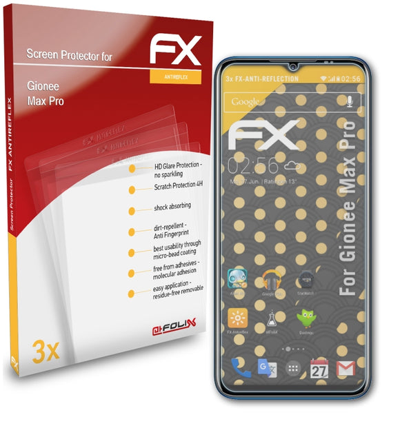 atFoliX FX-Antireflex Displayschutzfolie für Gionee Max Pro