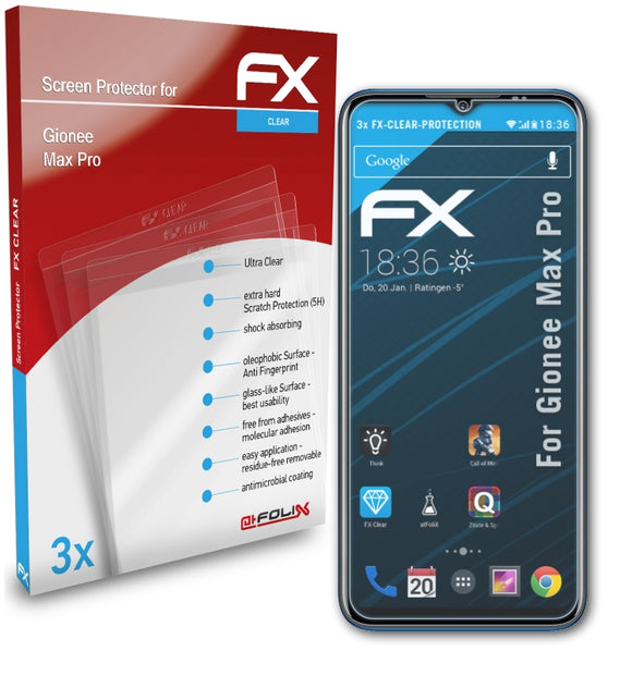atFoliX FX-Clear Schutzfolie für Gionee Max Pro