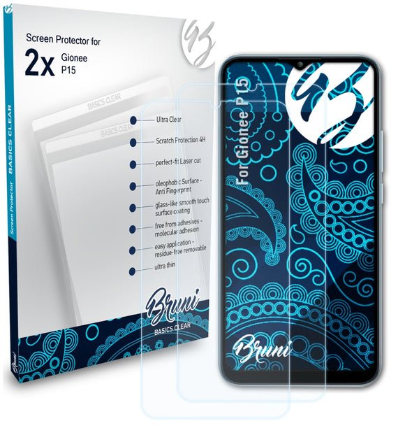 Bruni Basics-Clear Displayschutzfolie für Gionee P15