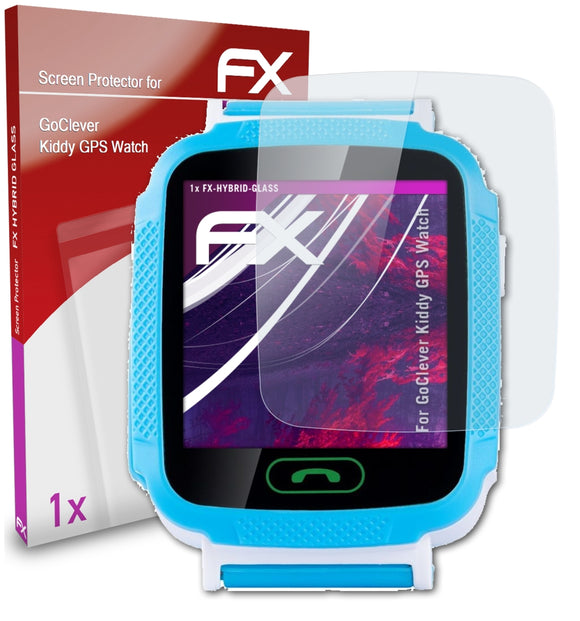 atFoliX FX-Hybrid-Glass Panzerglasfolie für GoClever Kiddy GPS Watch