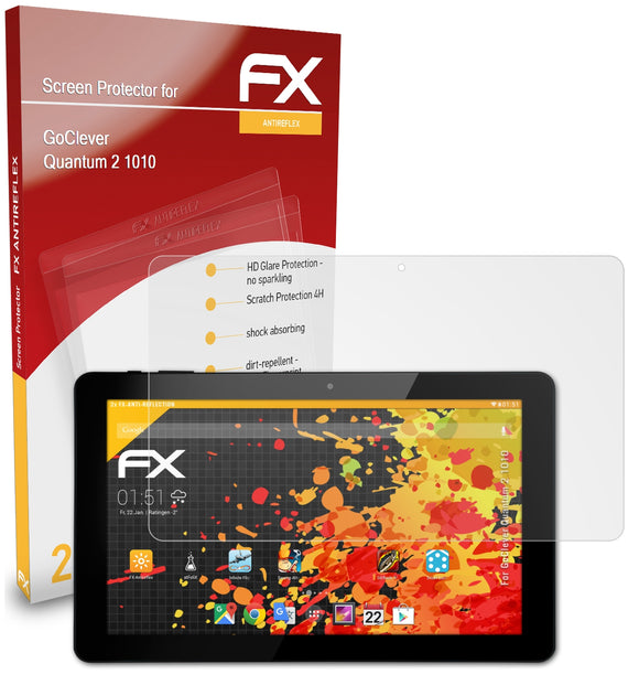 atFoliX FX-Antireflex Displayschutzfolie für GoClever Quantum 2 1010