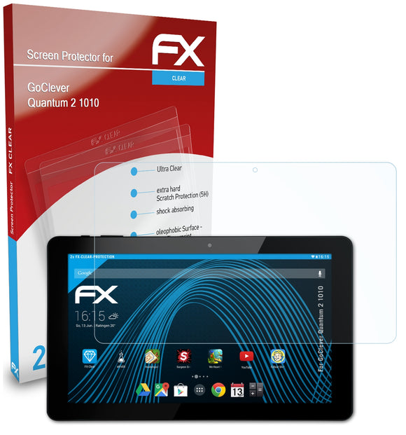 atFoliX FX-Clear Schutzfolie für GoClever Quantum 2 1010