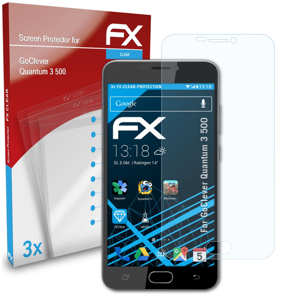 atFoliX FX-Clear Schutzfolie für GoClever Quantum 3 500