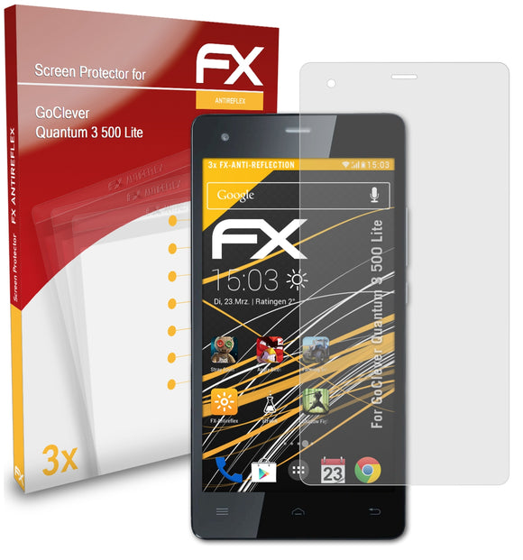 atFoliX FX-Antireflex Displayschutzfolie für GoClever Quantum 3 500 Lite