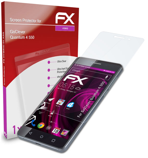 atFoliX FX-Hybrid-Glass Panzerglasfolie für GoClever Quantum 4 550