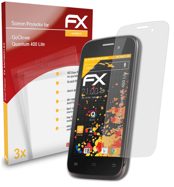atFoliX FX-Antireflex Displayschutzfolie für GoClever Quantum 400 Lite