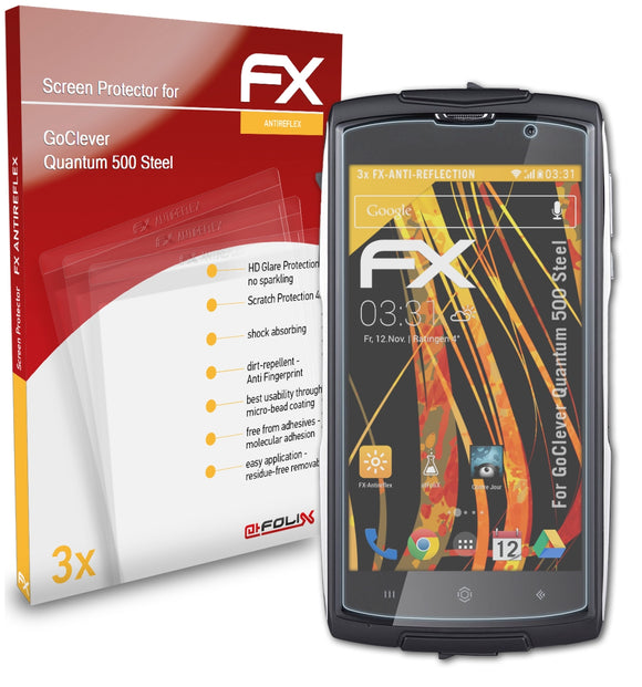 atFoliX FX-Antireflex Displayschutzfolie für GoClever Quantum 500 Steel