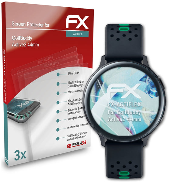 atFoliX FX-ActiFleX Displayschutzfolie für GolfBuddy Active2 (44mm)