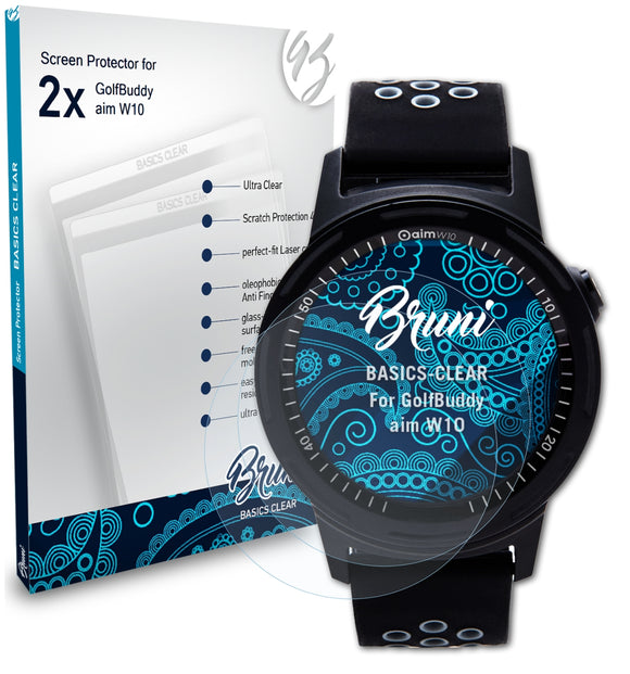Bruni Basics-Clear Displayschutzfolie für GolfBuddy aim W10