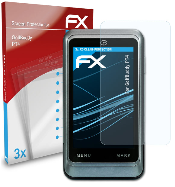 atFoliX FX-Clear Schutzfolie für GolfBuddy PT4